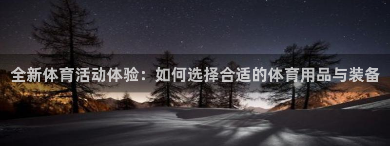 熊猫体育文化有限公司：全新体育活动体验：如何选择合适的体育用品与装备